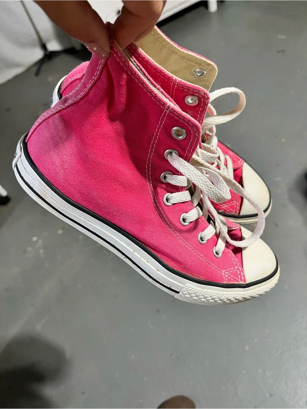 Converse Kids High Top Sneakers in Bright Pink